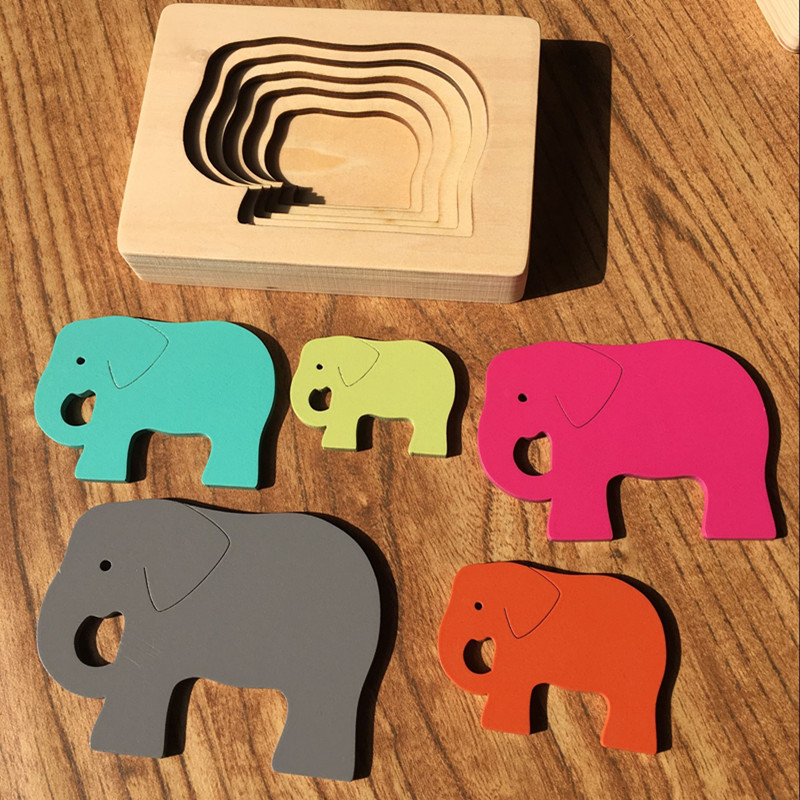 3D Animal Shaped Wooden Puzzle Toy